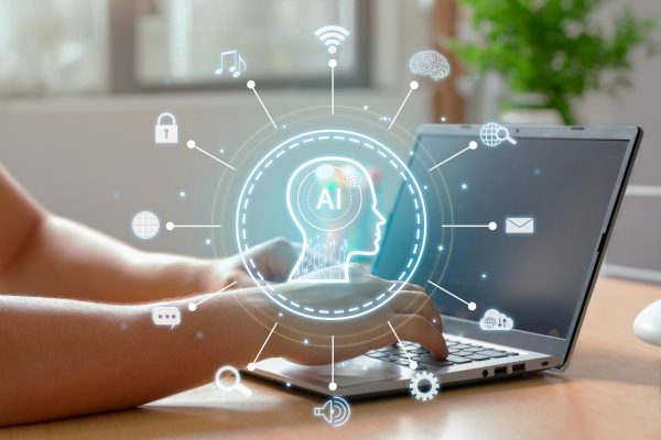 Using the intelligence of a laptop to interact with artificial intelligence. Automation technology. Using the intelligence of a laptop to interact with artificial intelligence. Automation technology.
